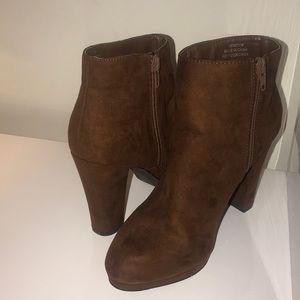 Brown heeled boots